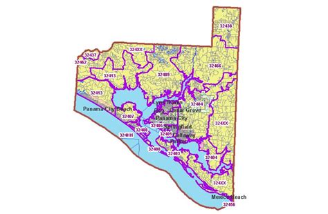 panama city zip code map.